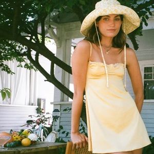 Yellow slip dress